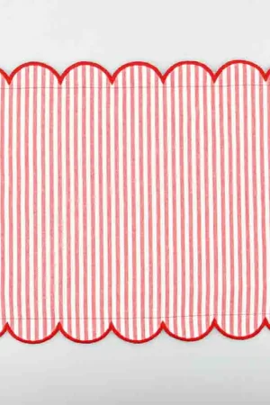 Acheter En Ligne Set de table 'Bubble' tissu à rayures rouge